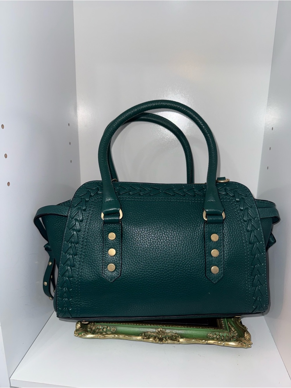 Lodis Emerald Green Leather Satchel Shoulder Bag